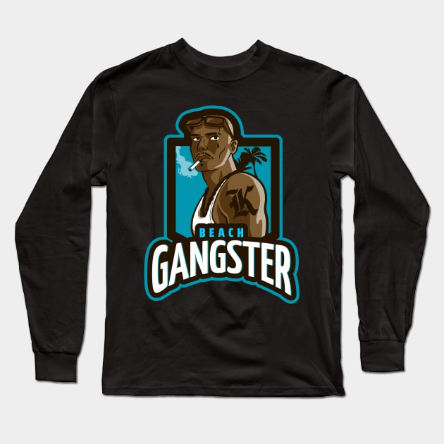 THE BEACH GANGSTER Long Sleeve T-Shirt by MJ96-PRO